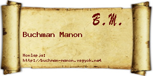 Buchman Manon névjegykártya